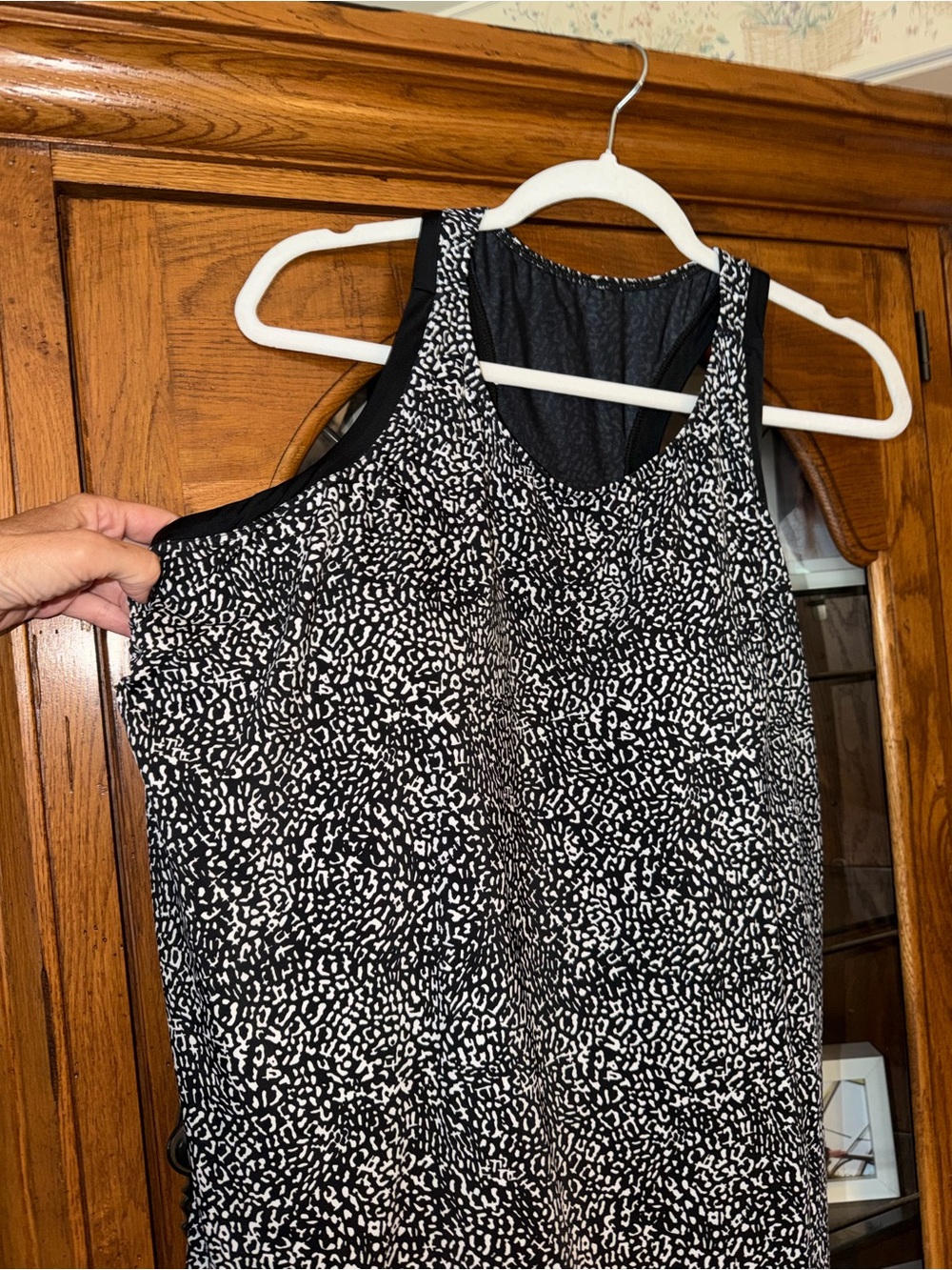NWOT SIZE 22 Swimsuits For All Black & White Abstract Print Tank